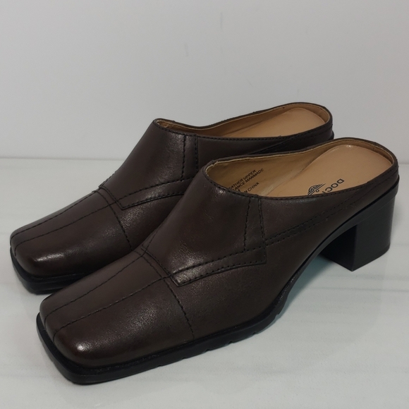 Dockers Square Toe Chunky Heel Mules Slides 6.5 - Picture 5 of 16